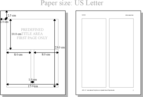 Size guidelines for US Letter paper